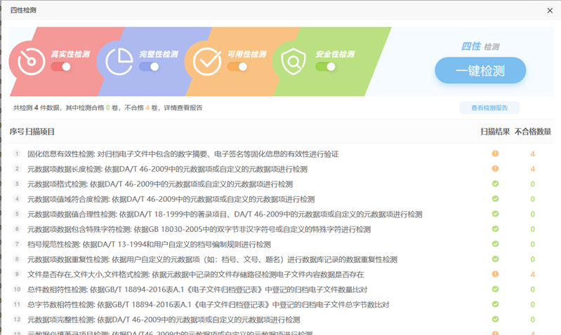 电子文件一键四性检测